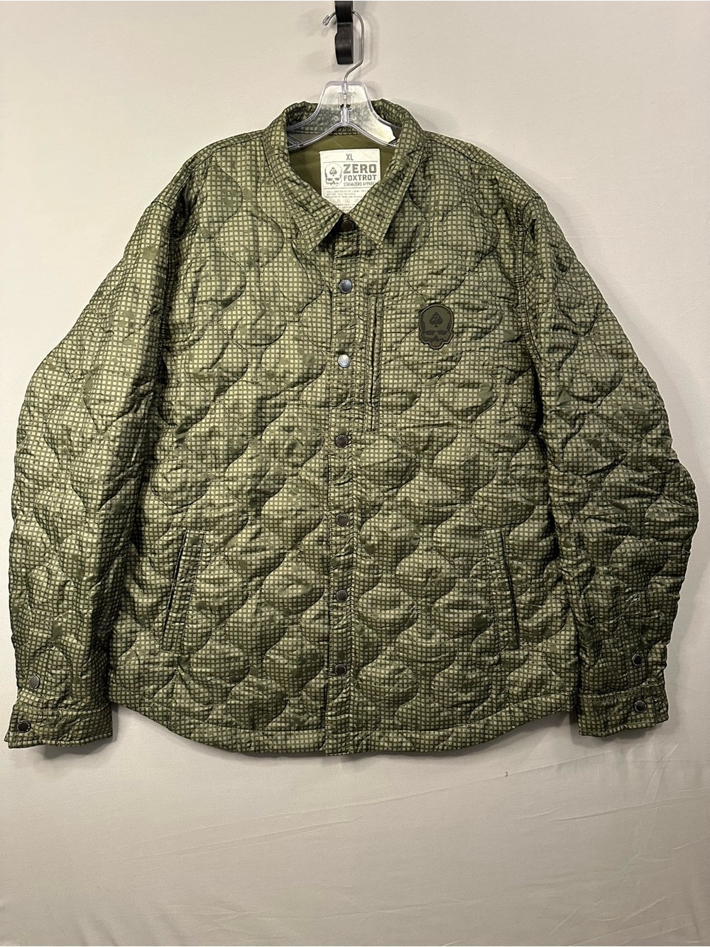 Zero Foxtrot Woobie Shacket Quilted Lightweight Jacket in DNC Olive